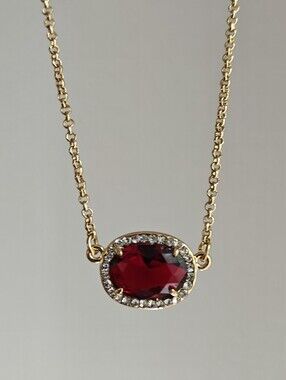 Ralph Lauren Garnet Glass Necklace EUC